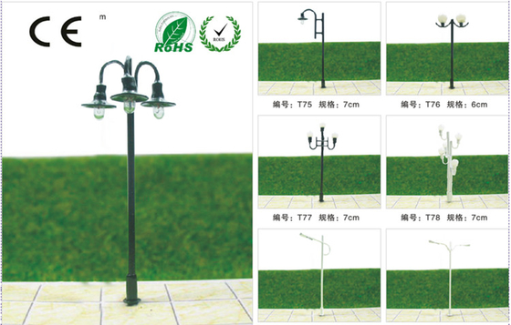 T53 관례 6V HO 기차 배치를 위한 빛난 거리 축소 모형 가로등 기둥 5.5cm 협력 업체