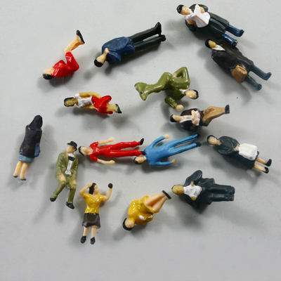 24pcs 귀여운 서 있는 건축 축소 모형 사람들 거리 기차 풍광 HO 가늠자 1:87 협력 업체