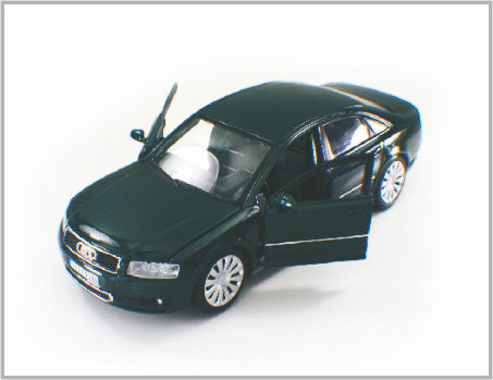 1개/24는 Decoratio로 합금 밝은 까만 주문 축소 모형 차 Audi A8를 집으로 Diecast 협력 업체