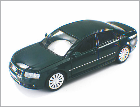 1개/24는 Decoratio로 합금 밝은 까만 주문 축소 모형 차 Audi A8를 집으로 Diecast 협력 업체